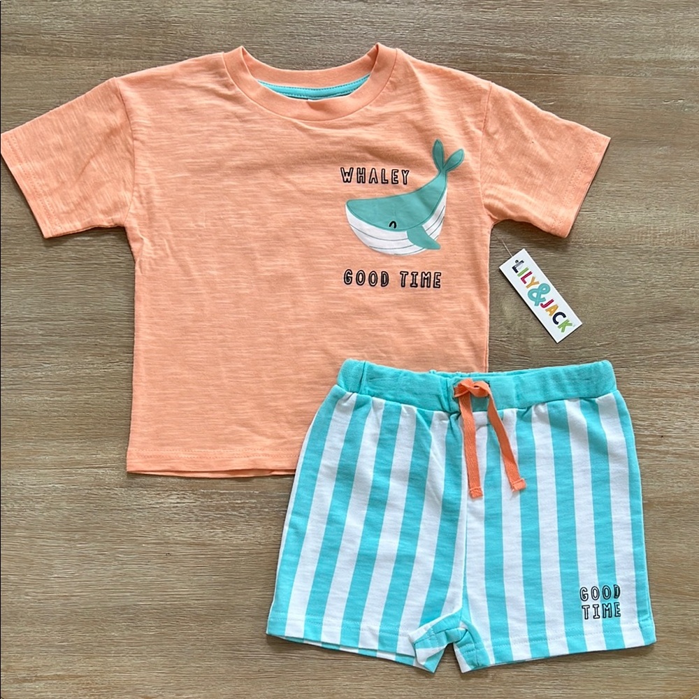 Lily & Jack Whaley Good Time Toddler Boy Matching Set 3T 4T